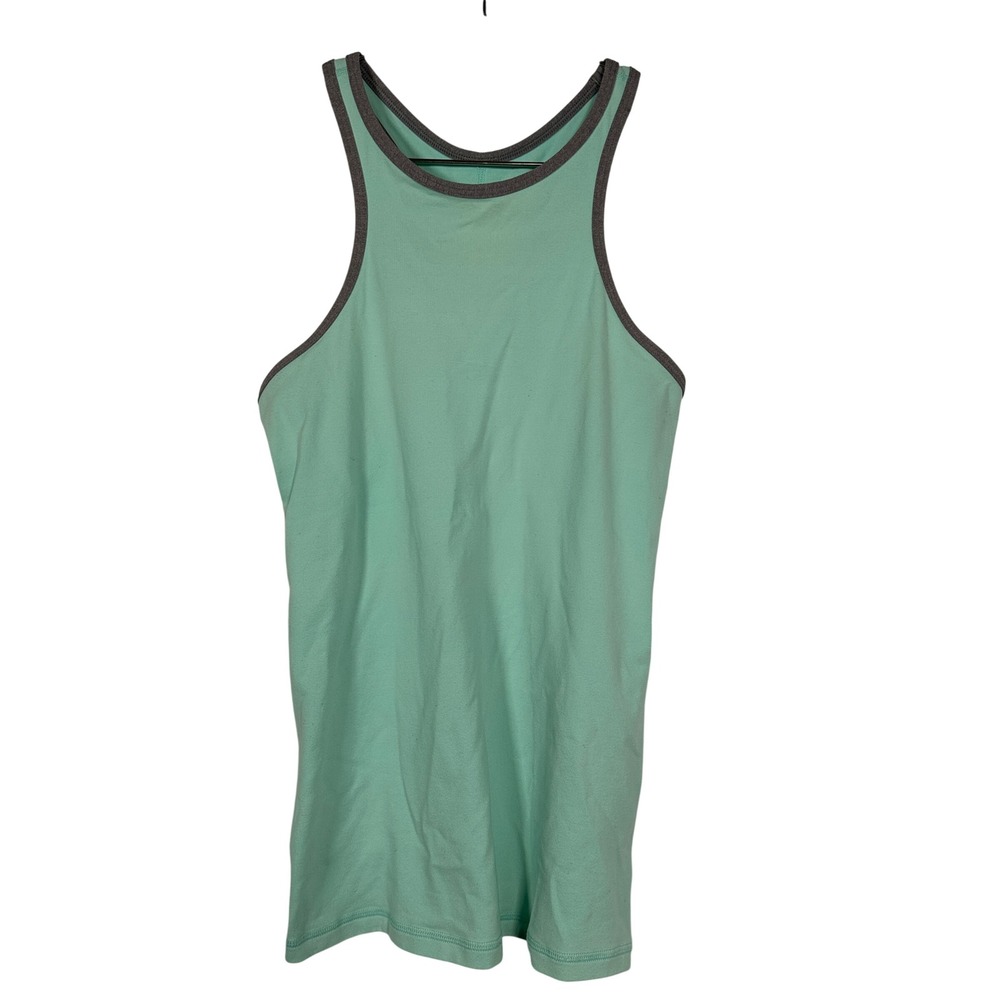 Mint Green Lululemon Womens Racerback Tank Top Grey Contrast Trim Size 4